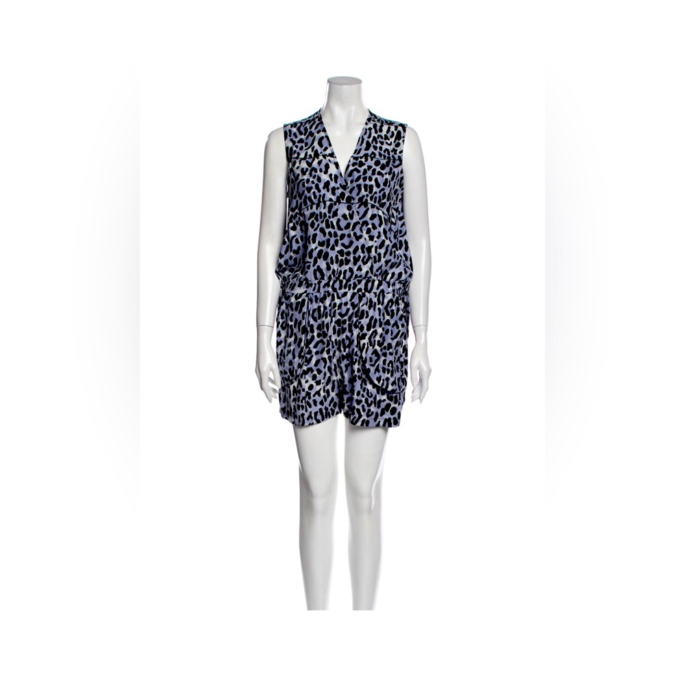 Derek Lam 10 Crosby Silk Leopard Print Sexy Sleeveless Romper Petite XS 0